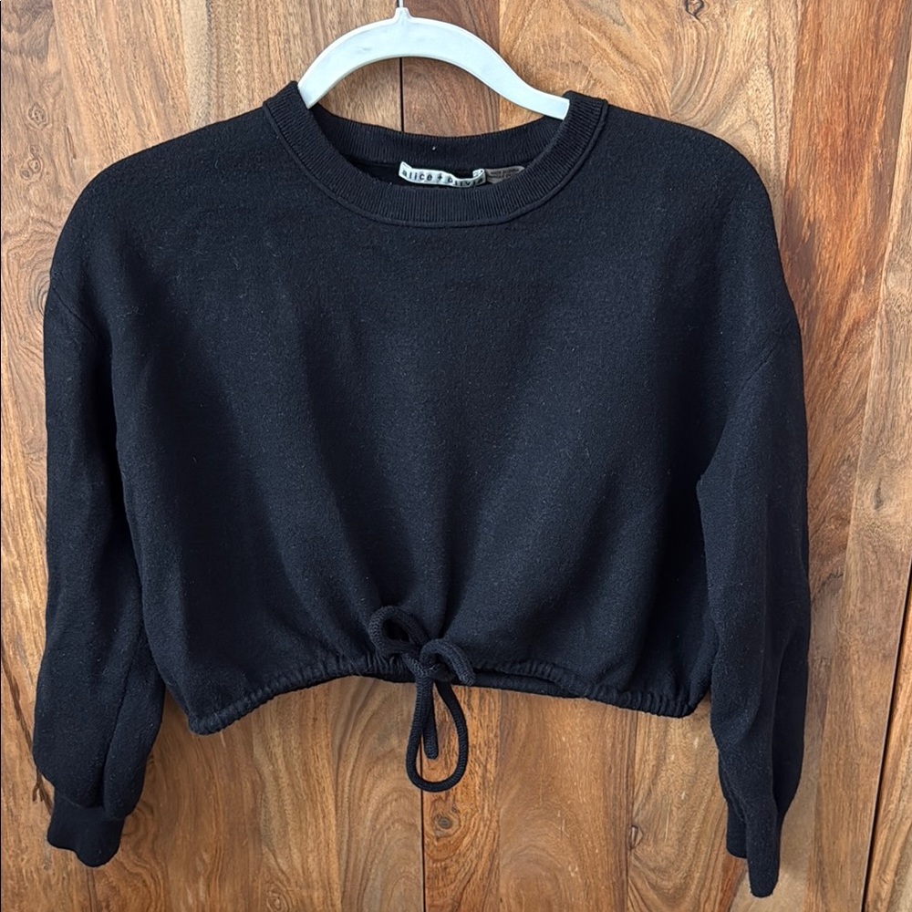Alice + Olivia Bernetta Drawstring Cropped Sweater